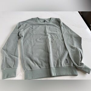 Comfrt Sage Green Waffle Crewneck Sweatshirt & Pant Set